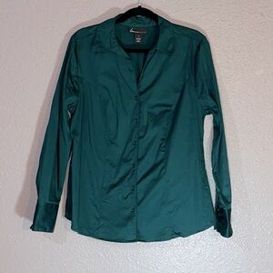 Lane Bryant Deep Green Button up Top Size 14